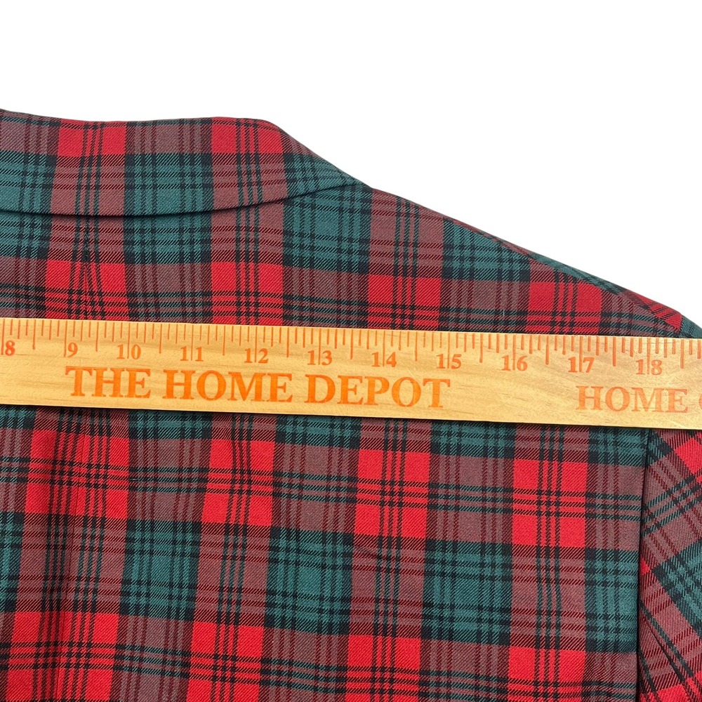 Stafford Tartan Sport Coat Mens 42R Red Green Plaid Wool Blend Classic Blazer - Picture 16 of 16